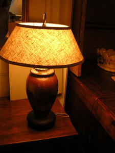 19th century pair of Italian wooden twisted rope motif lamps