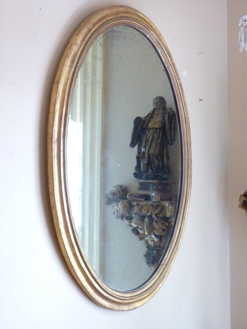 Large Oval Giltwood Mirror