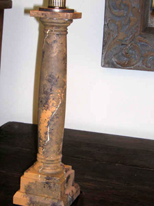 wooden marblelized empire style lamps
