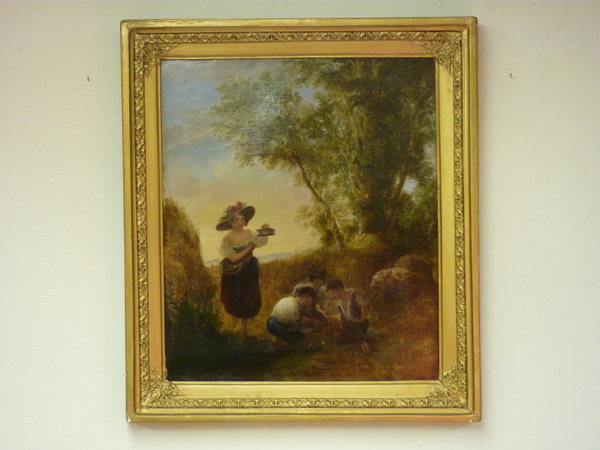 19th Century Oil on Canvas of Children Playing