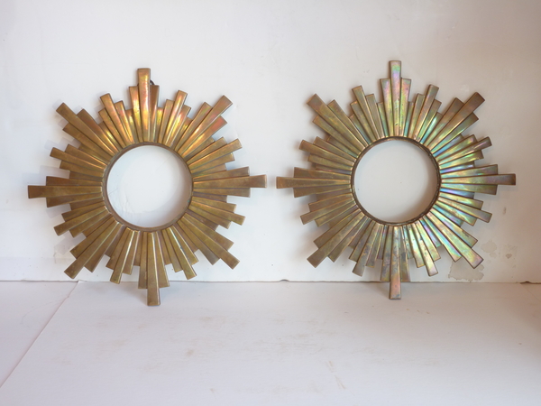 Pair Bronze Sunbursts