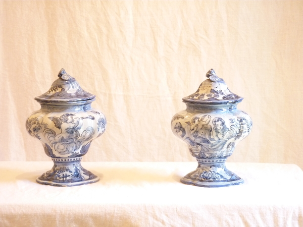 Italian Majolica Urns