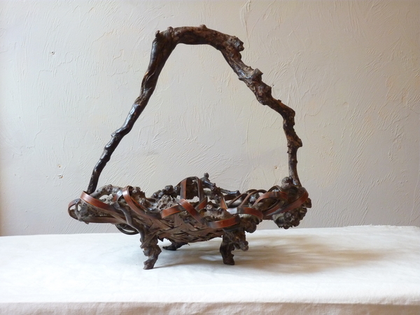 Gnarled Wood Japanese Basket