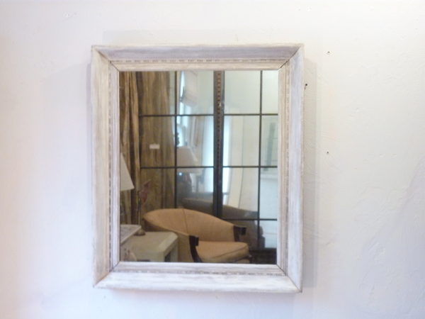 19th Century Whitewashed Frame Mirror