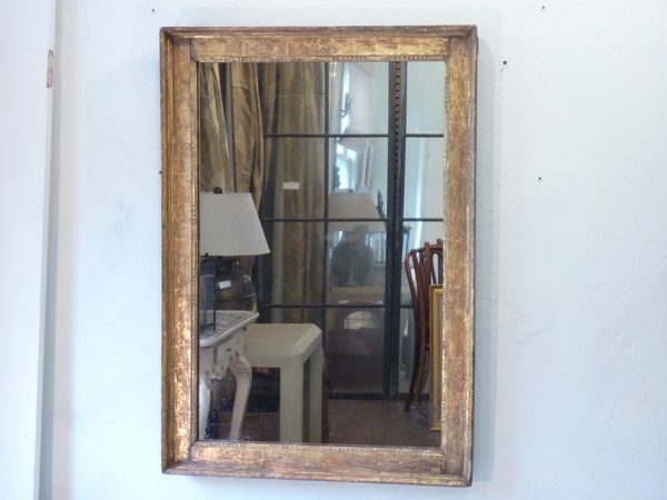 18th Century Italian Rubbed Goldleaf Mirror