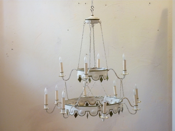 Swedish Neoclassical Style Tole Chandelier