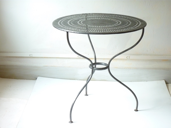 French Polished Steel Cafe Table