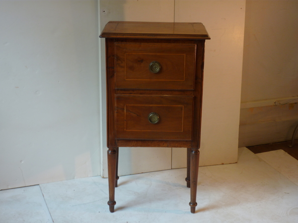 Italian Walnut Inlaid Comodino