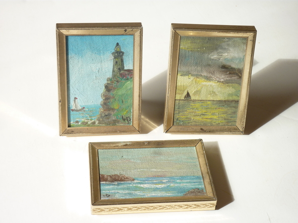 Collection of Three Miniature Seascapes