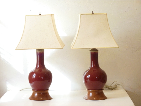 Pair of Oxblood Lamps
