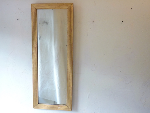 18th C French Reeded Giltwood Mirror