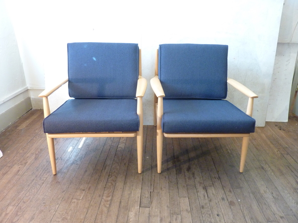 Pair Mid Century Danish Armchairs