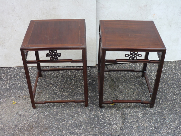 Pair Chinese Rosewood Low Tables