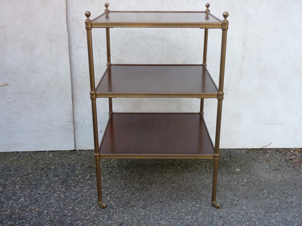 Brass and Mahogany Etagere