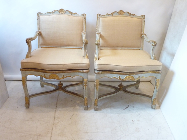 Pair of French Regence Fauteuils