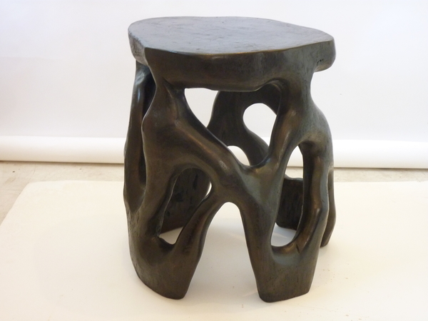 Primitive Carved Low Table Stool