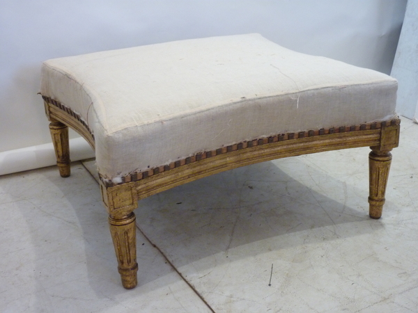 Incurved Giltwood Ottoman