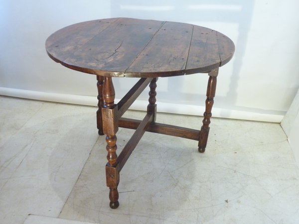 19th Century French Walnut Fold Up Table