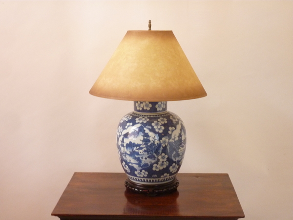 Chinese Blue and White Porcelain Lamp
