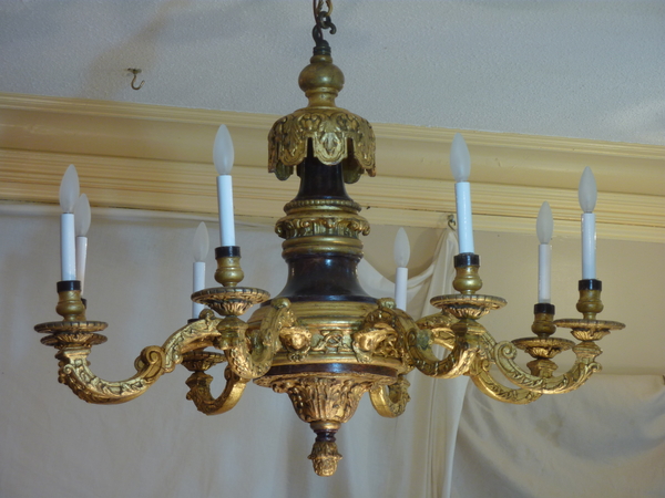 English Rococo Style Giltwood Chandelier