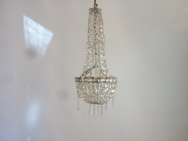 18th Century French Empire Diminutive Basket Chandelier