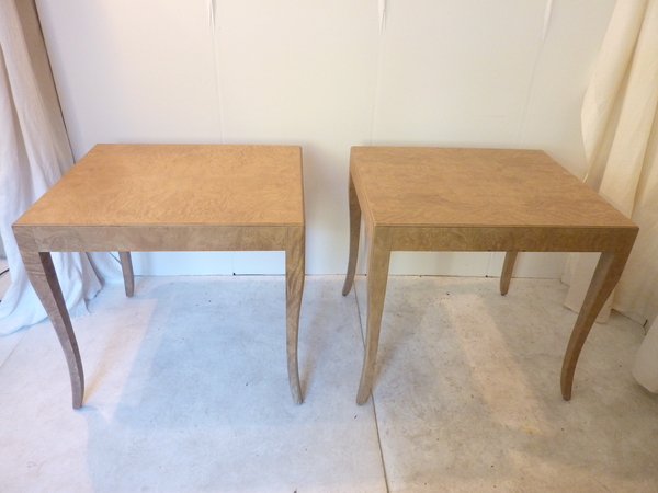 Pair Modern Spalted Elm Side Tables