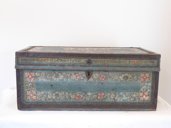 19th Century Chinese Export Leather Trunk