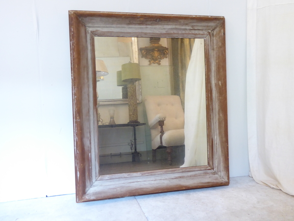 19th Century Weathered Pine Mirror