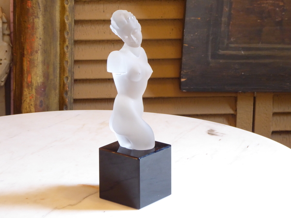 Art Deco Glass Sculpture of Classical Nude