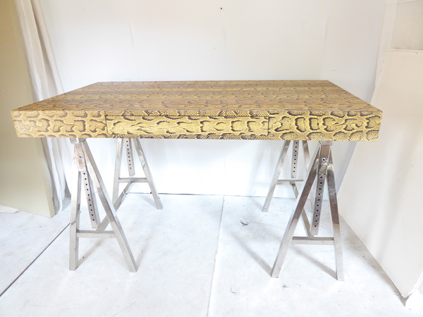 20th Century Snakeskin Desk Console