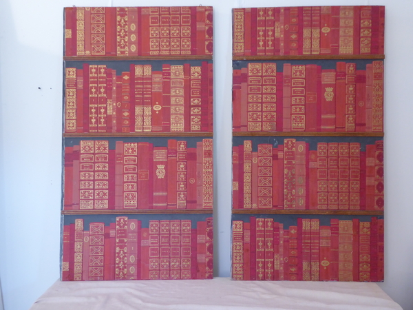 Pair Antique French Wall Paper Panels