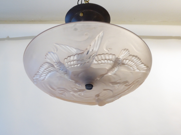 French Art Nouveau Verlys Flush Light