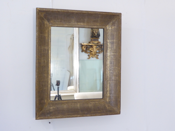 Scooped Cove Sgrafito Design Silverleaf Mirror