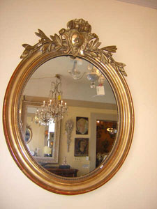 19th century oval French mirror