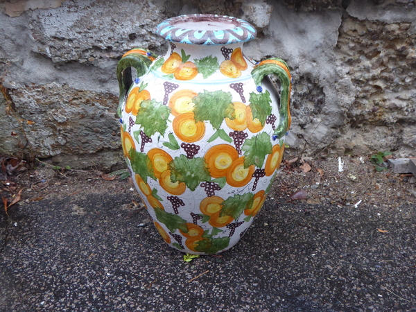 19th Century Neapolitan Majolica Garden Urn