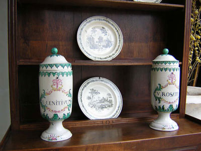 pair of 19th century French faience apothocary jars