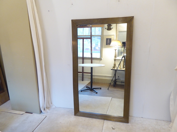 French 19th Century Reeded Brass Mirror