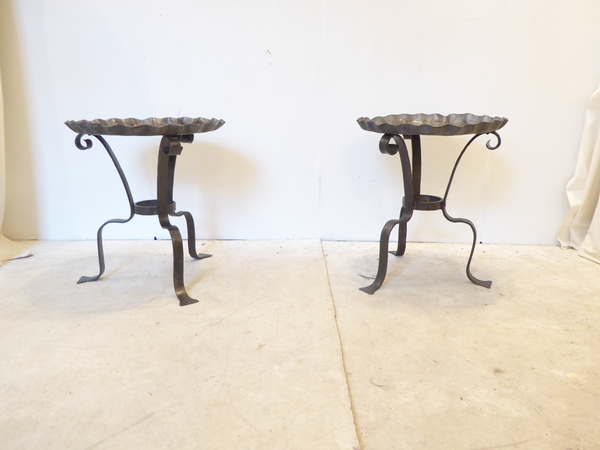 Pair 20th Century Iron Drink Tables