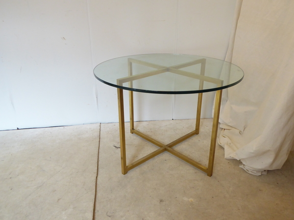 Modern Brass and Glass Coffee Table