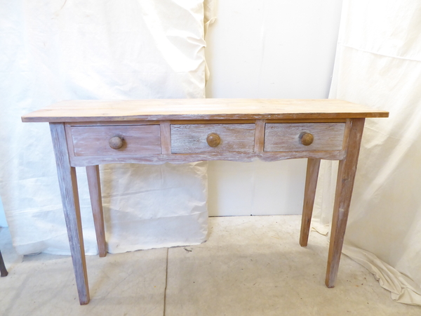 Whitewashed Pine Console