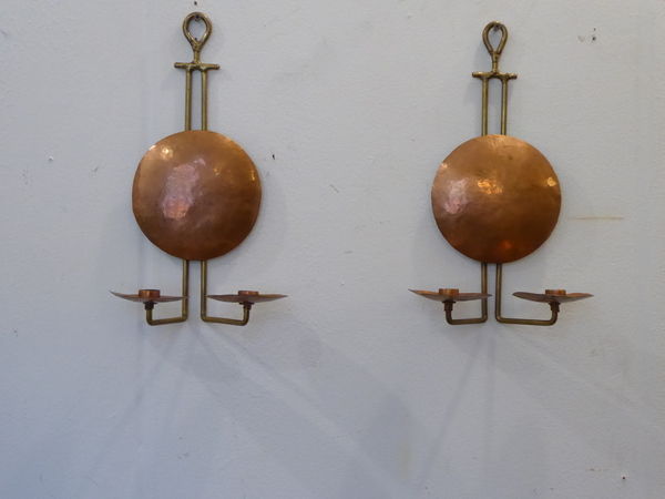 Arts and Crafts Copper Sconces