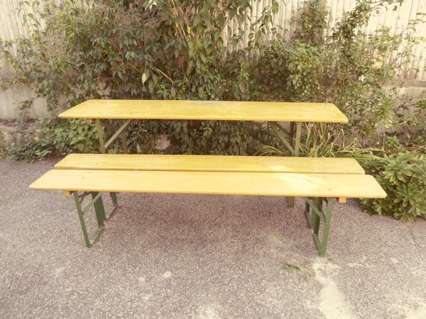 German Beer Hall Table and Benches