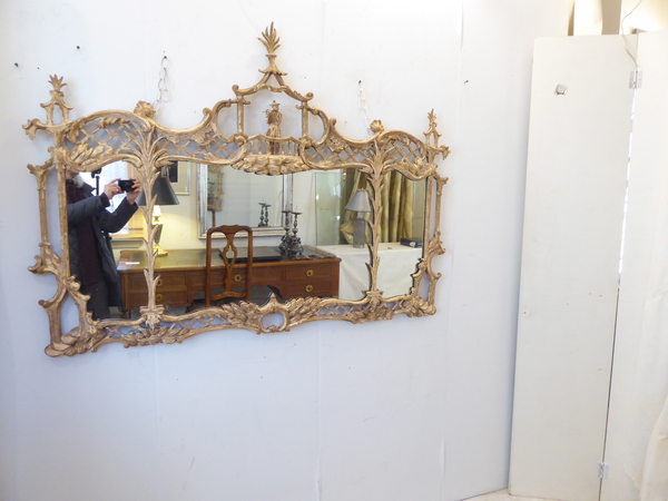 19th C Chinese Chippendale Style Mirror