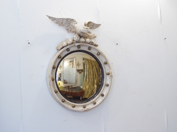 Weathered Convex Mirror with Eagle
