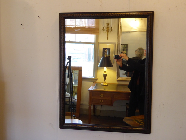 Antique Ebonized Penwork Mirrored