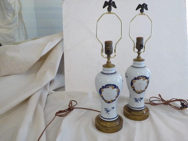 Pair of Chinese Export Lamps