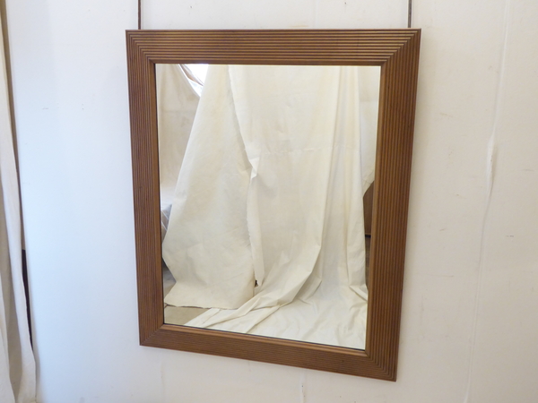 20th C Cherry Reeded Mirror