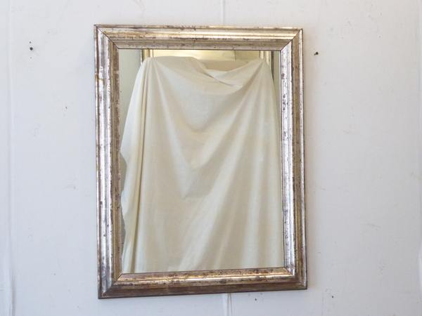 19th C Crackled Silvered Mirror