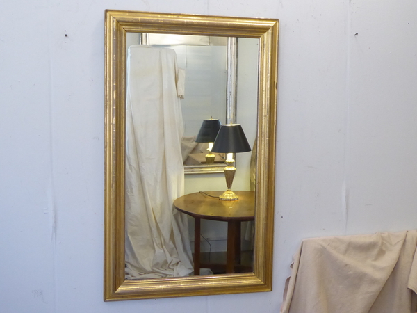 19th Century Rubbed Gold leafed Mirror