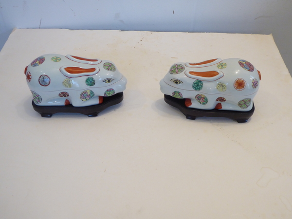 Chinese Porcelain Rabbit Tureens